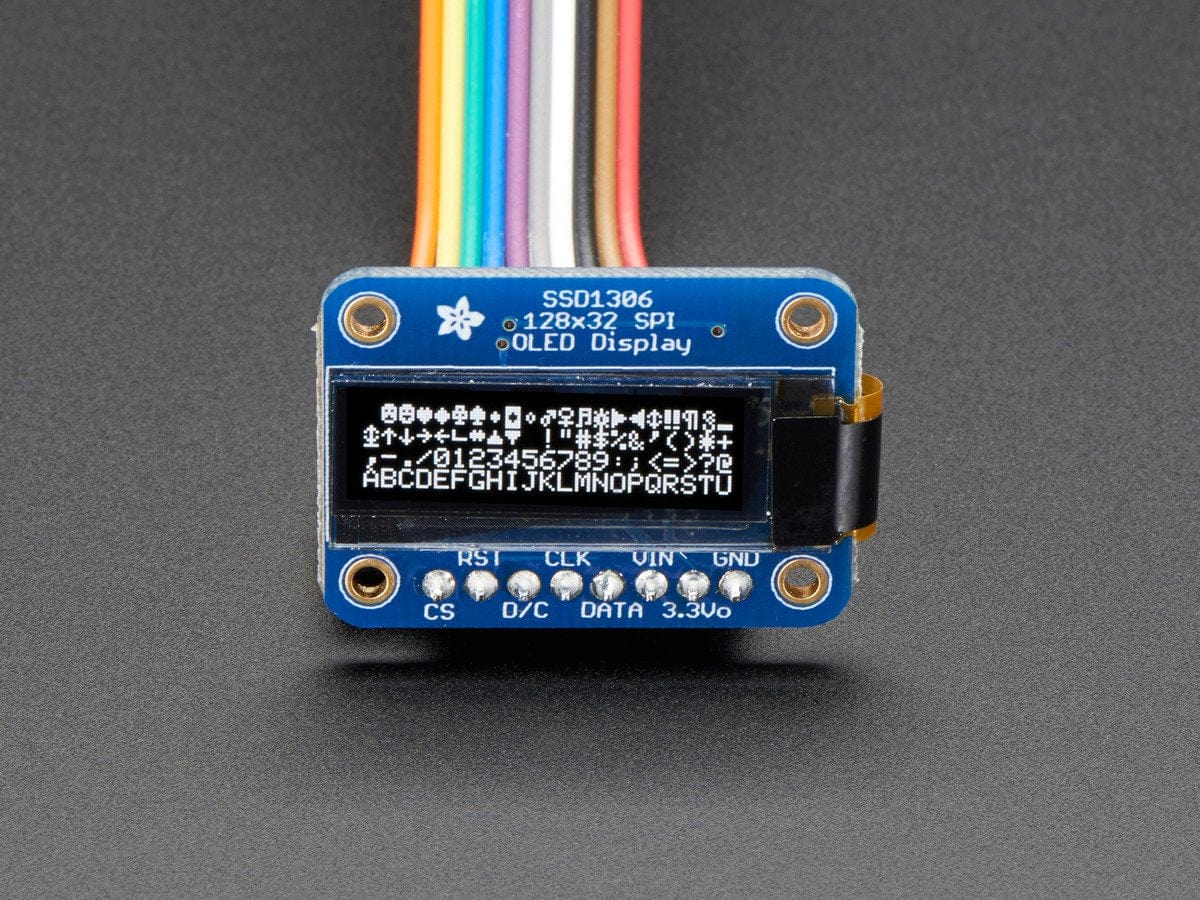 Monochrome 128x32 SPI OLED graphic display by Adafruit - The Pi Hut