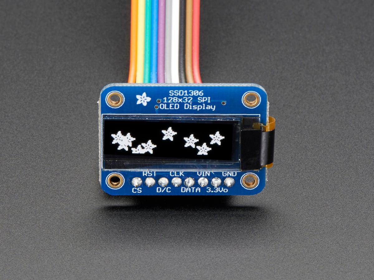 Monochrome 128x32 SPI OLED graphic display by Adafruit - The Pi Hut