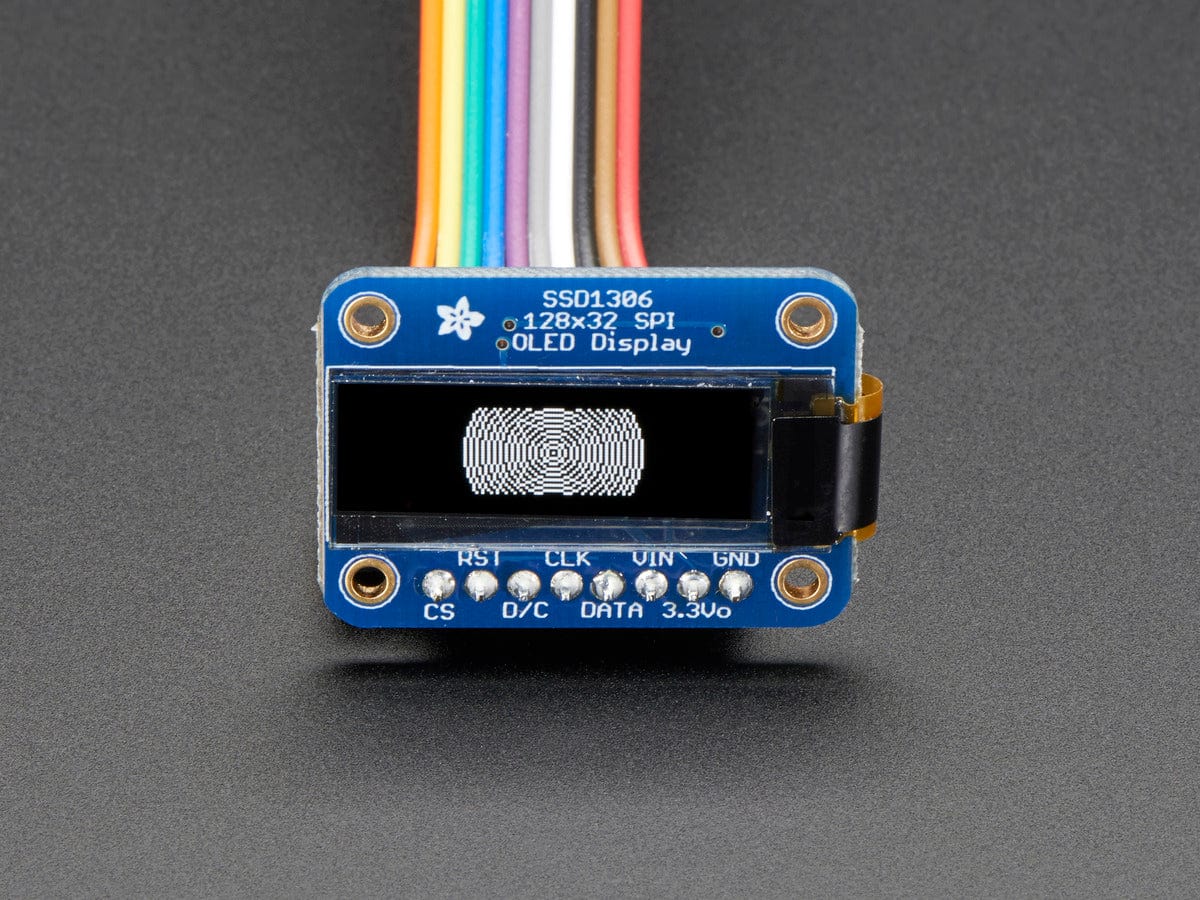 Monochrome 128x32 SPI OLED graphic display by Adafruit - The Pi Hut