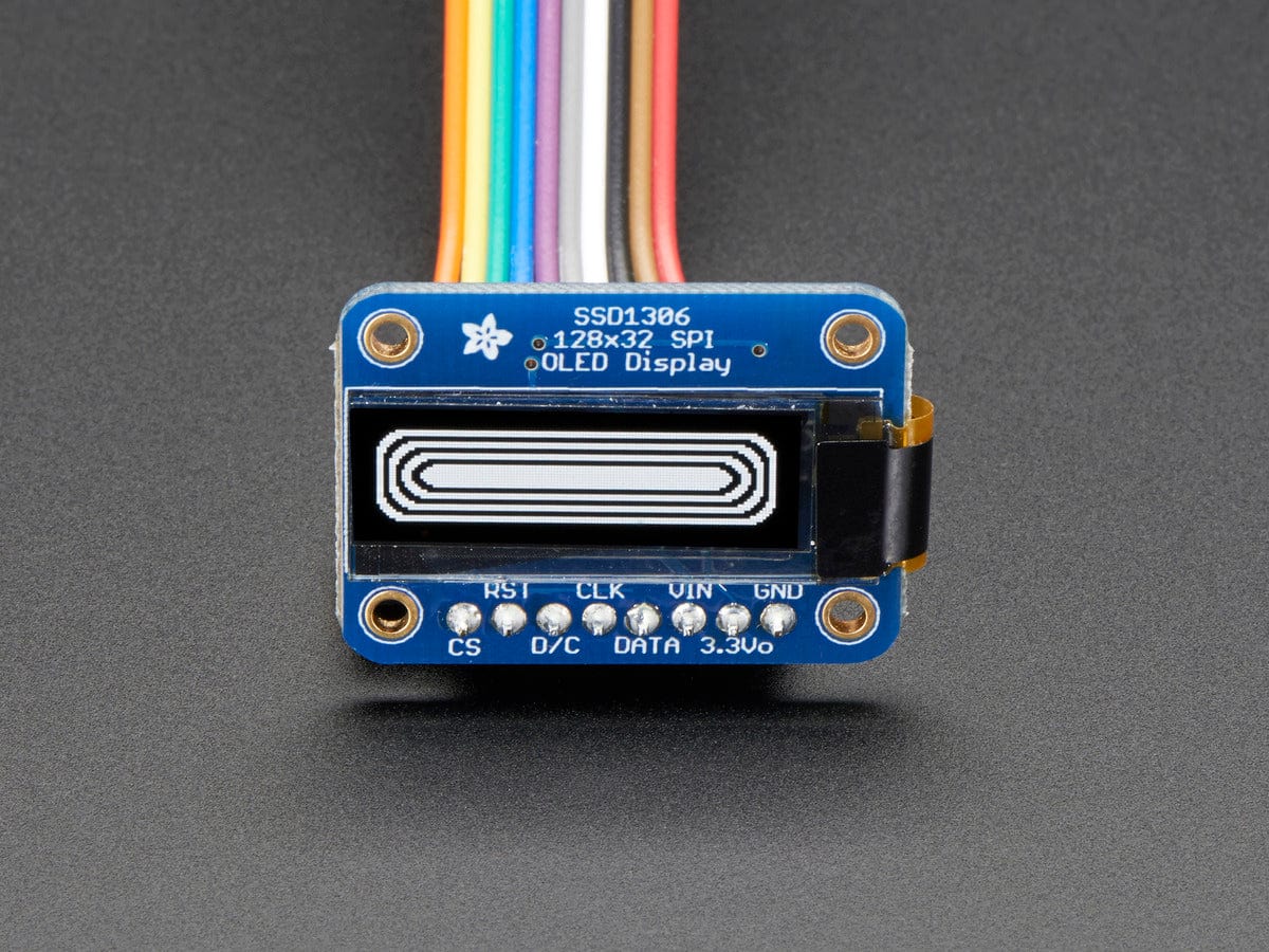 Monochrome 128x32 SPI OLED graphic display by Adafruit - The Pi Hut