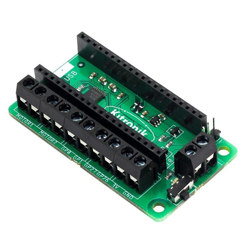Motor Driver Board for Raspberry Pi Pico by Kitronik - The Pi Hut