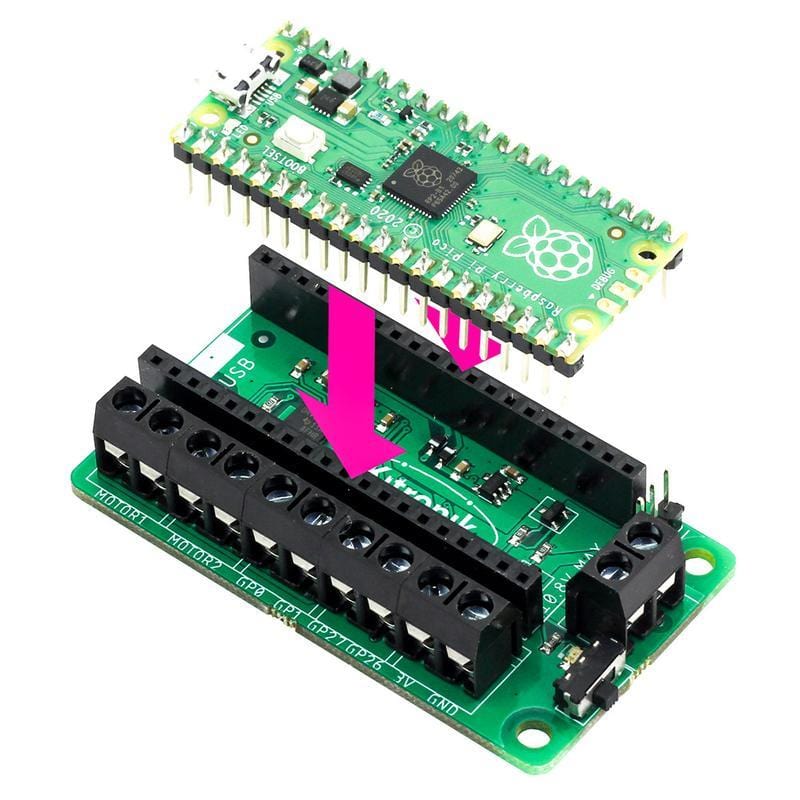Motor Driver Board for Raspberry Pi Pico by Kitronik - The Pi Hut