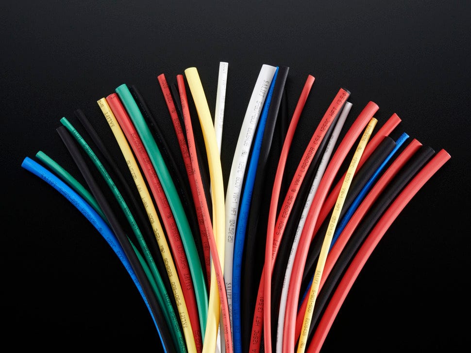 Multi-Colored Heat Shrink Pack - 3/32" + 1/8" + 3/16" Diameters - The Pi Hut