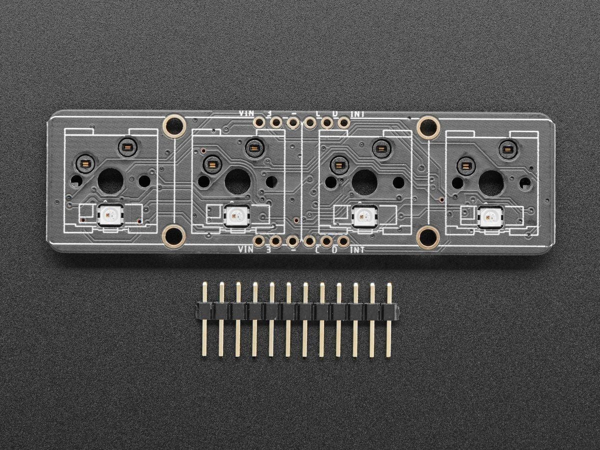 NeoKey 1x4 QT I2C - Four Mechanical Key Switches with NeoPixels by Adafruit - The Pi Hut