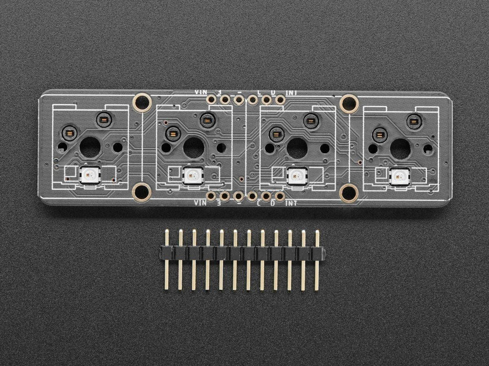 NeoKey 1x4 QT I2C - Four Mechanical Key Switches with NeoPixels by Adafruit - The Pi Hut
