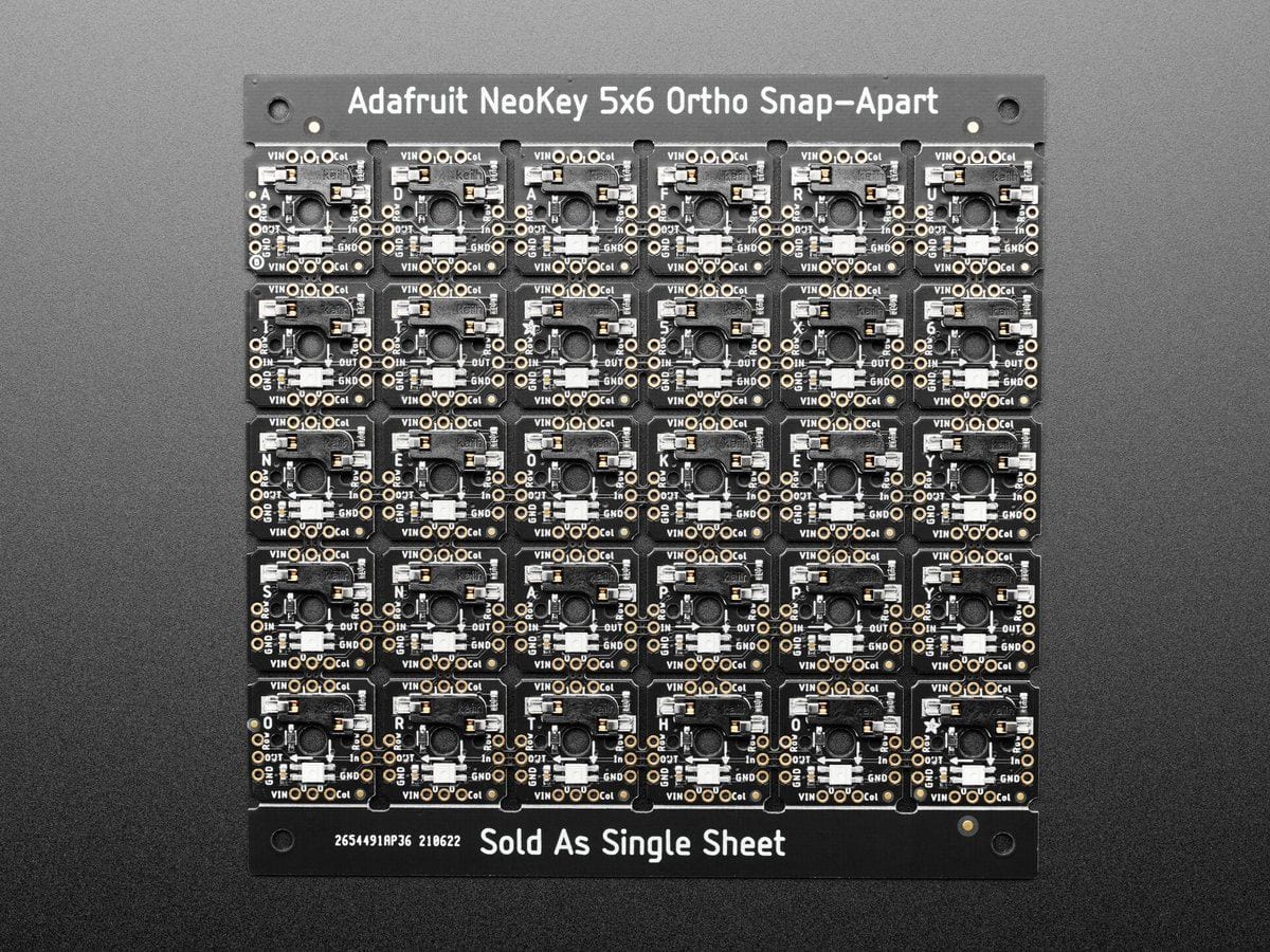 NeoKey 5x6 Ortho Snap-Apart Mechanical Key Switches w/ NeoPixel (For MX Compatible Switches) by Adafruit - The Pi Hut