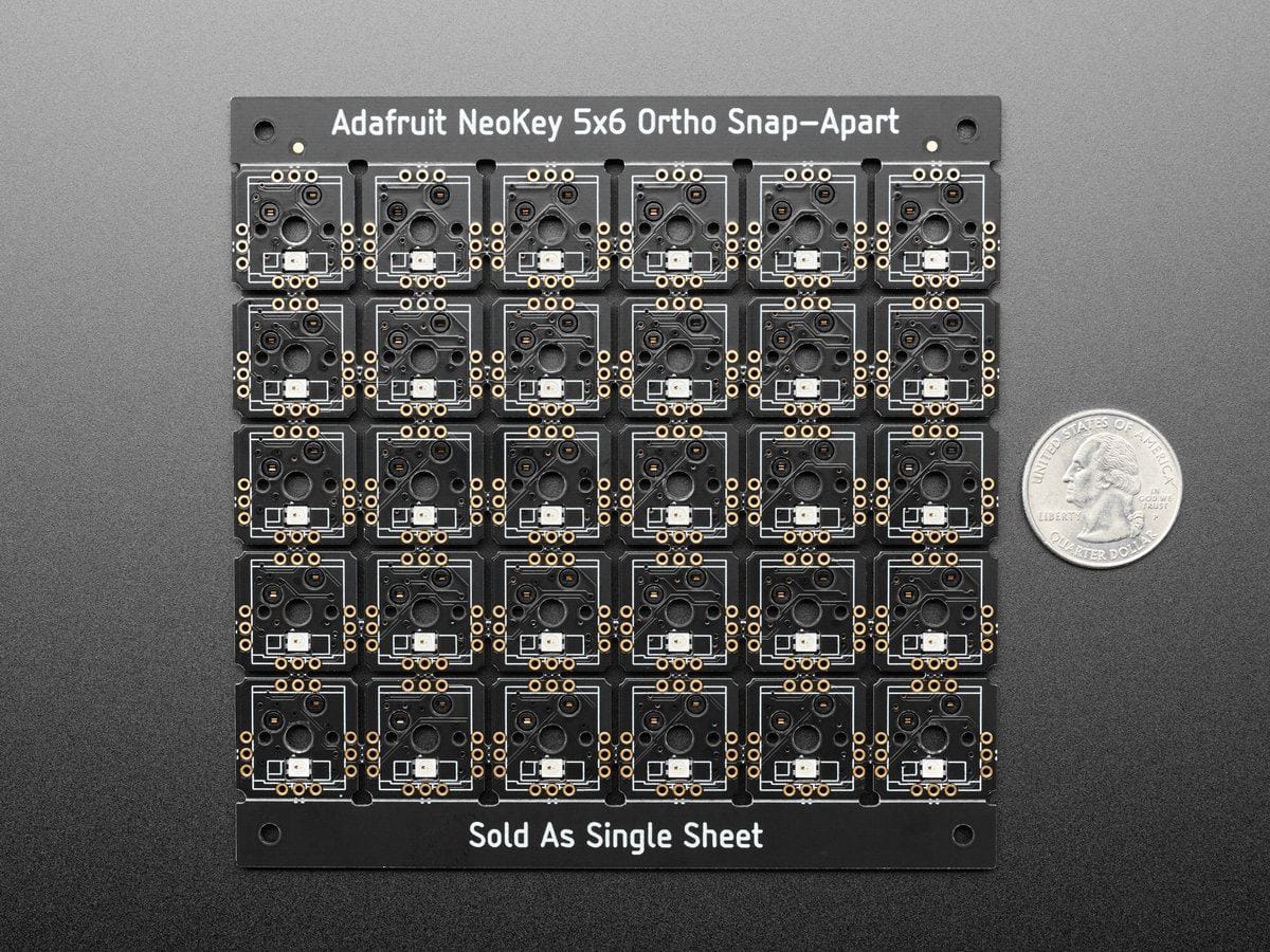 NeoKey 5x6 Ortho Snap-Apart Mechanical Key Switches w/ NeoPixel (For MX Compatible Switches) by Adafruit - The Pi Hut