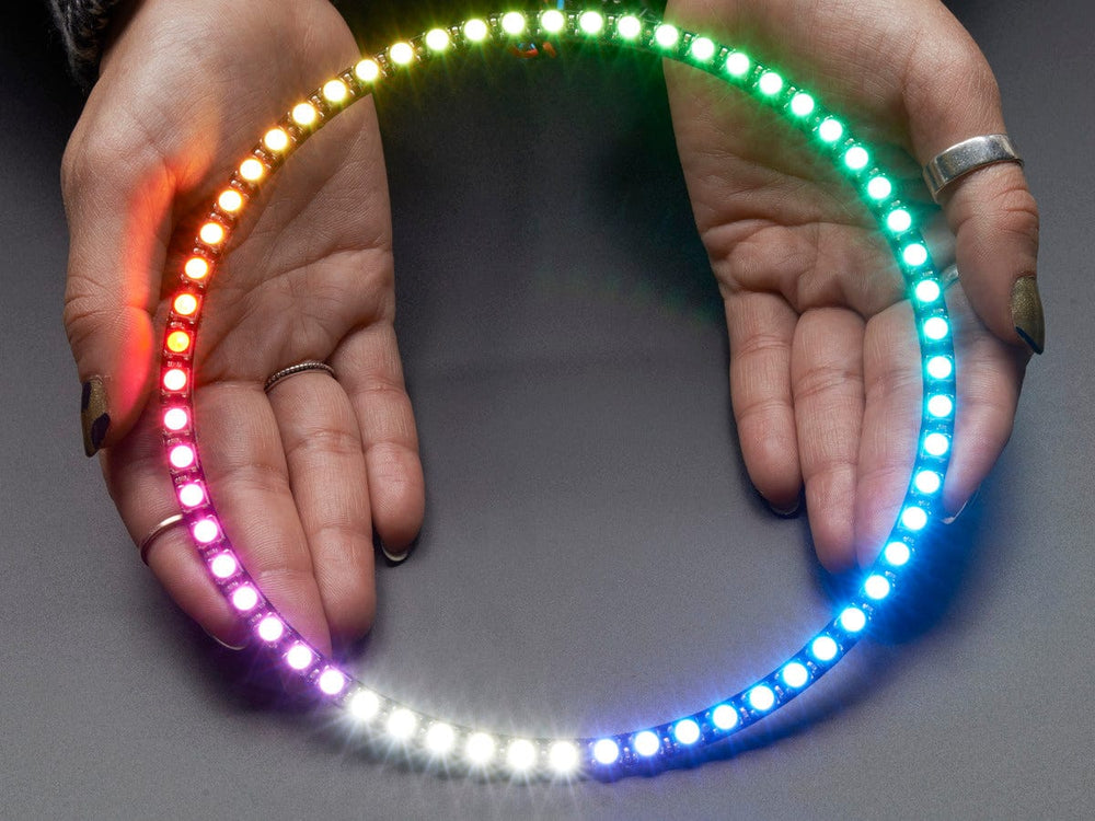NeoPixel 1/4 60 Ring - 5050 RGBW LED w/ Integrated Drivers (Cool White - ~6000K) by Adafruit - The Pi Hut