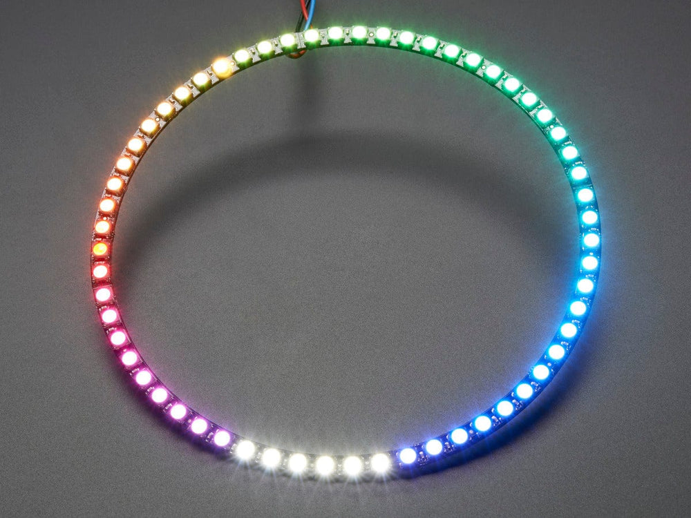 NeoPixel 1/4 60 Ring - 5050 RGBW LED w/ Integrated Drivers (Cool White - ~6000K) by Adafruit - The Pi Hut