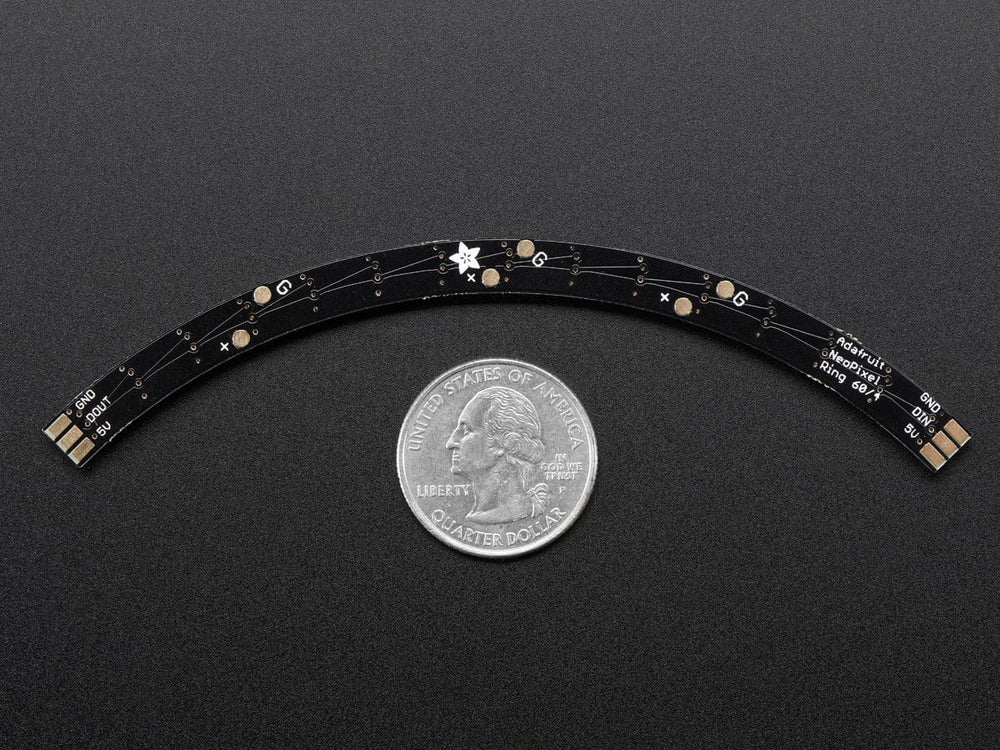NeoPixel 1/4 60 Ring - 5050 RGBW LED w/ Integrated Drivers (Cool White - ~6000K) by Adafruit - The Pi Hut