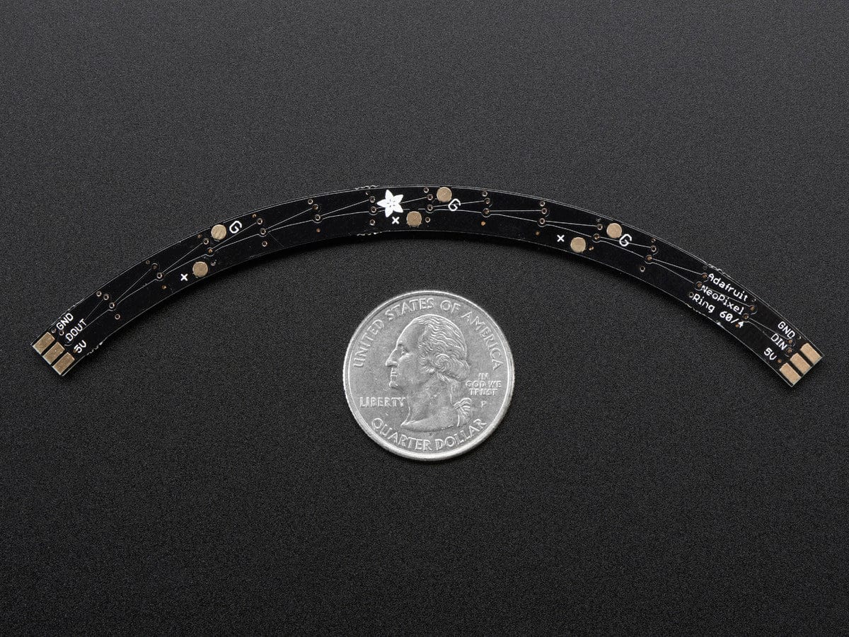 NeoPixel 1/4 60 Ring - 5050 RGBW LED w/ Integrated Drivers (Warm White - ~3000K) by Adafruit - The Pi Hut