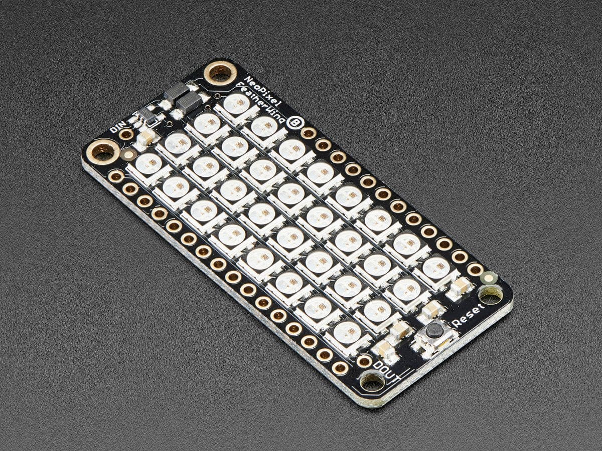 NeoPixel FeatherWing - 4x8 RGB LED Add-on For All Feather Boards by Adafruit - The Pi Hut