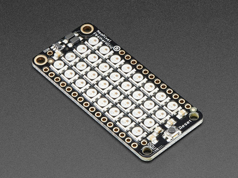NeoPixel FeatherWing - 4x8 RGB LED Add-on For All Feather Boards by Adafruit - The Pi Hut