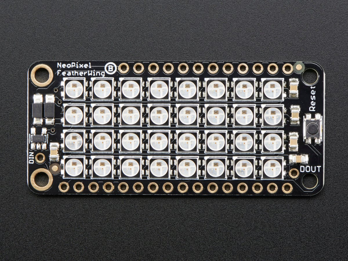 NeoPixel FeatherWing - 4x8 RGB LED Add-on For All Feather Boards by Adafruit - The Pi Hut