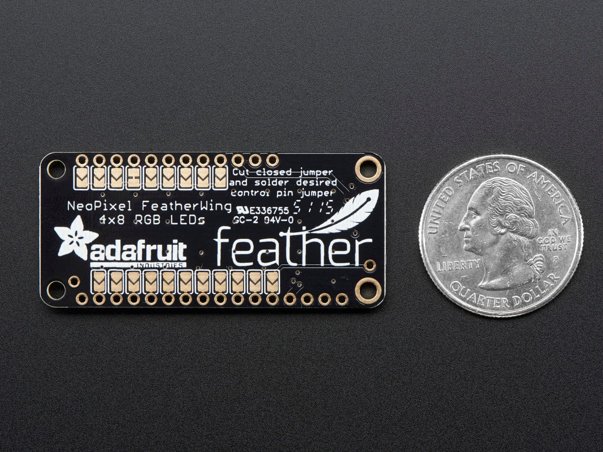NeoPixel FeatherWing - 4x8 RGB LED Add-on For All Feather Boards by Adafruit - The Pi Hut