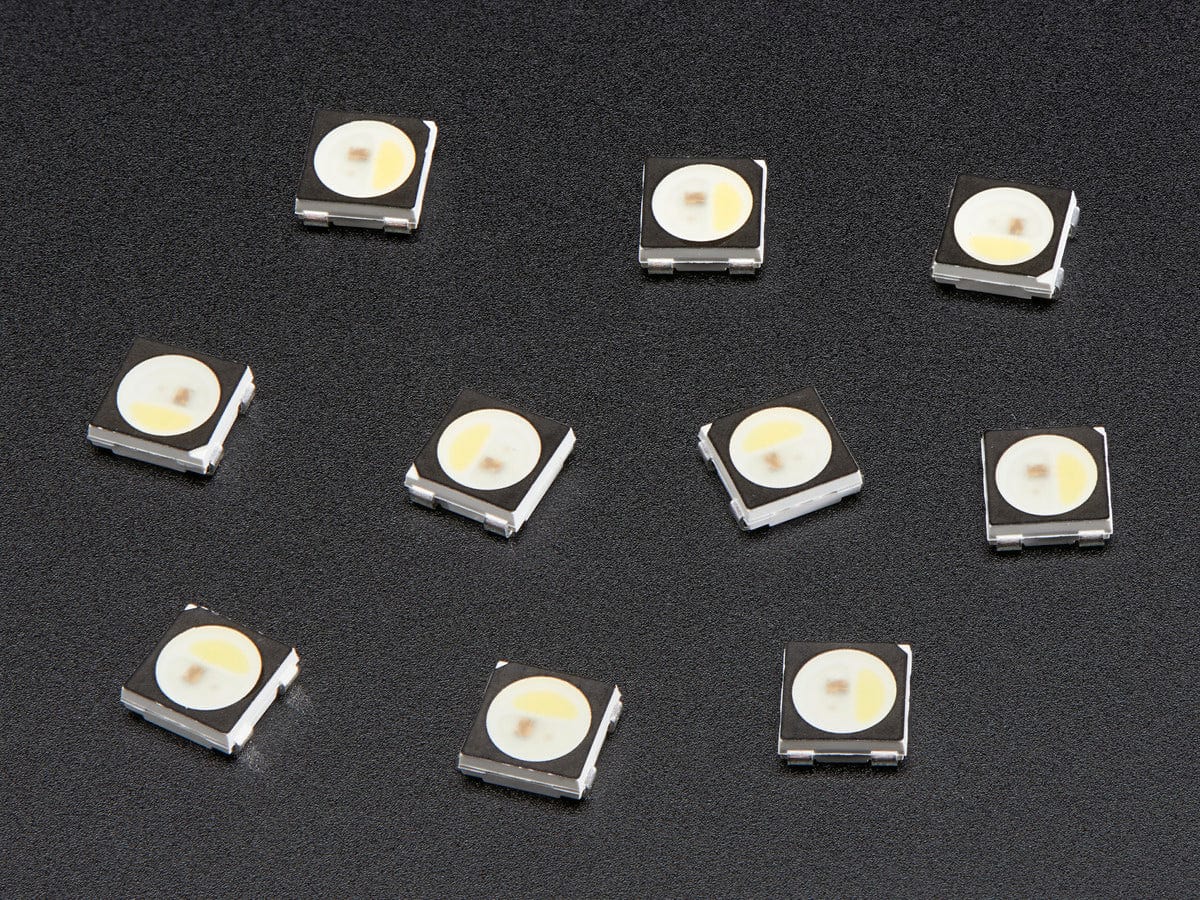 NeoPixel RGBW LEDs w/ Integrated Driver Chip - Cool White (~6000K - Black Casing - 10 Pack) by Adafruit - The Pi Hut