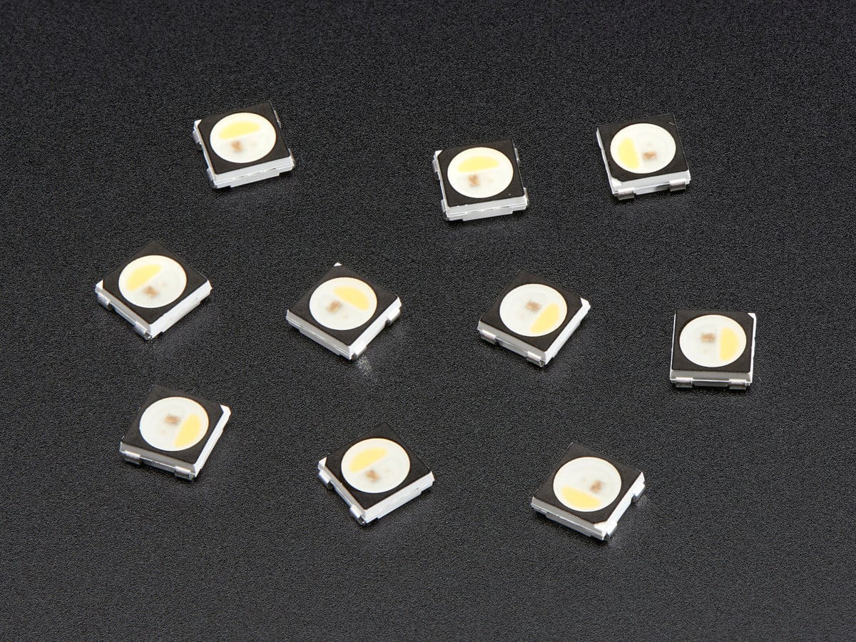 NeoPixel RGBW LEDs w/ Integrated Driver Chip - Natural White (~4500K - Black Casing - 10 Pack) by Adafruit - The Pi Hut