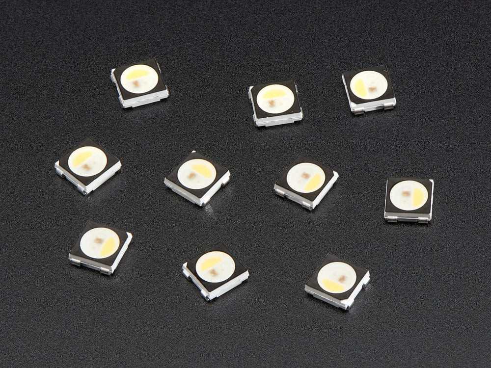NeoPixel RGBW LEDs w/ Integrated Driver Chip - Natural White (~4500K - Black Casing - 10 Pack) by Adafruit - The Pi Hut
