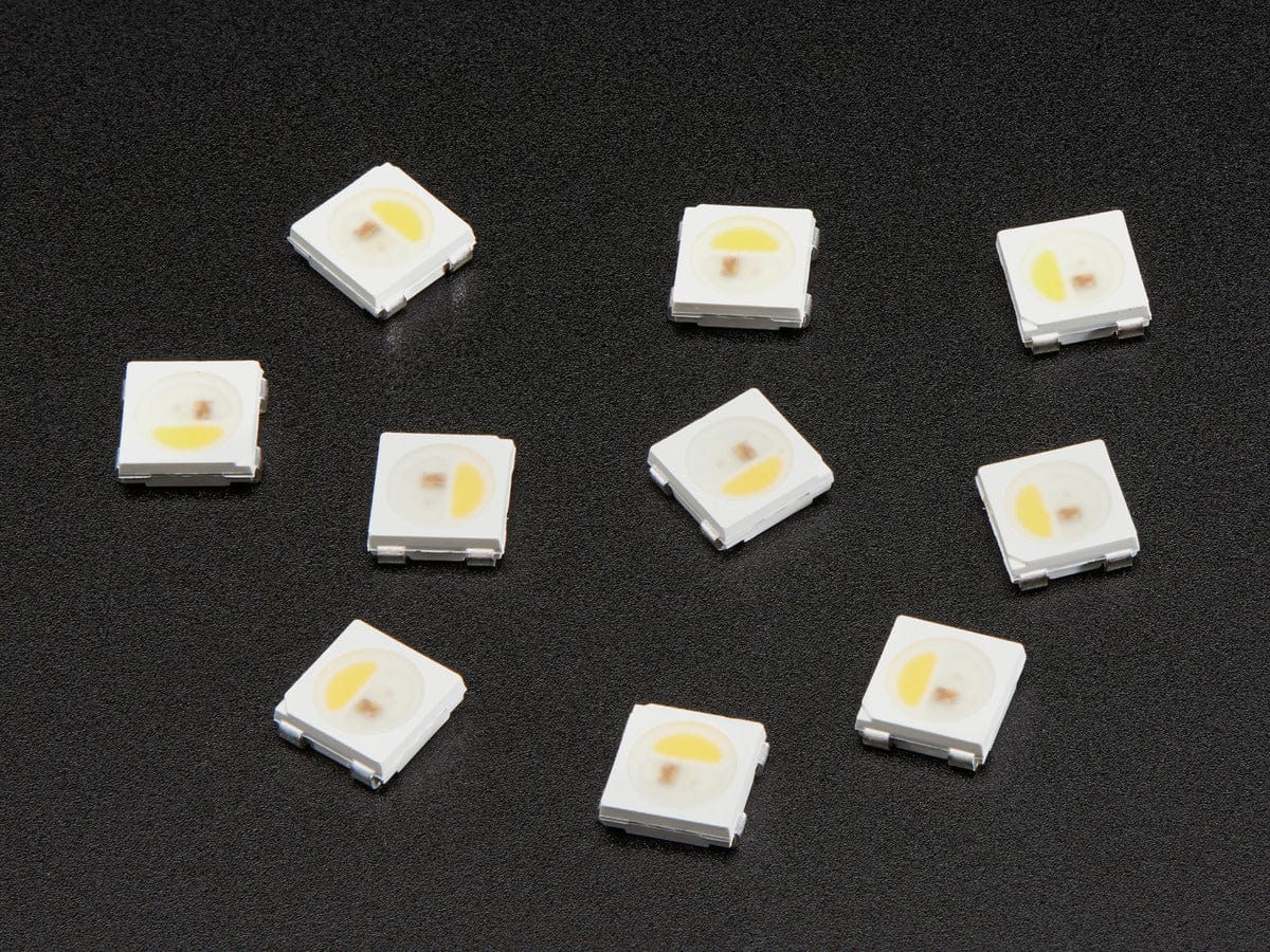 NeoPixel RGBW LEDs w/ Integrated Driver Chip - Warm White (~3000K - White Casing - 10 Pack) by Adafruit - The Pi Hut