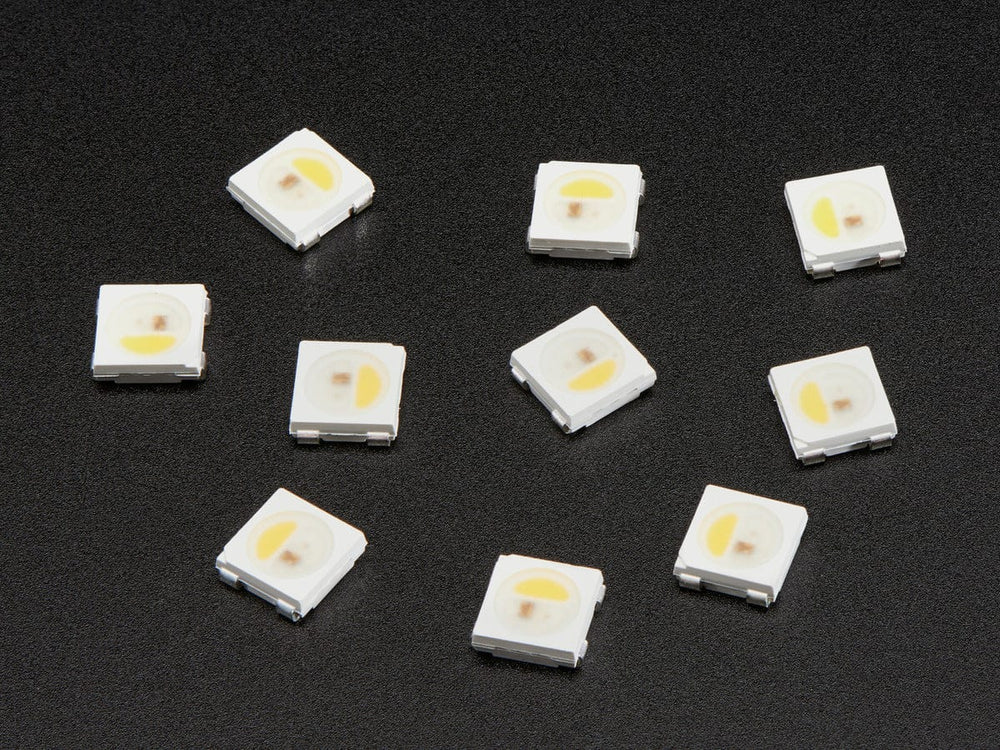 NeoPixel RGBW LEDs w/ Integrated Driver Chip - Warm White (~3000K - White Casing - 10 Pack) by Adafruit - The Pi Hut