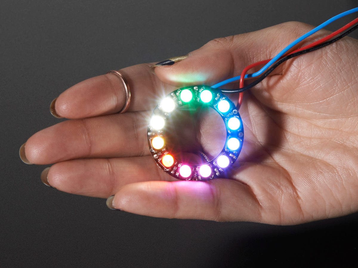 NeoPixel Ring - 12 x 5050 RGBW LEDs w/ Integrated Drivers (Cool White - ~6000K) by Adafruit - The Pi Hut