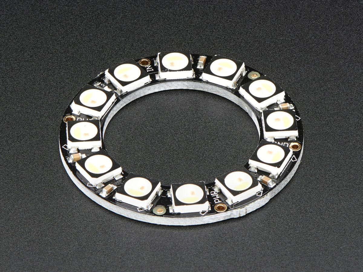 NeoPixel Ring - 12 x 5050 RGBW LEDs w/ Integrated Drivers (Cool White - ~6000K) by Adafruit - The Pi Hut