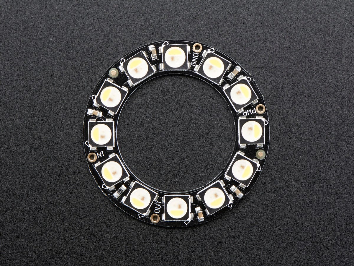 NeoPixel Ring - 12 x 5050 RGBW LEDs w/ Integrated Drivers (Natural White - ~4500K) by Adafruit - The Pi Hut
