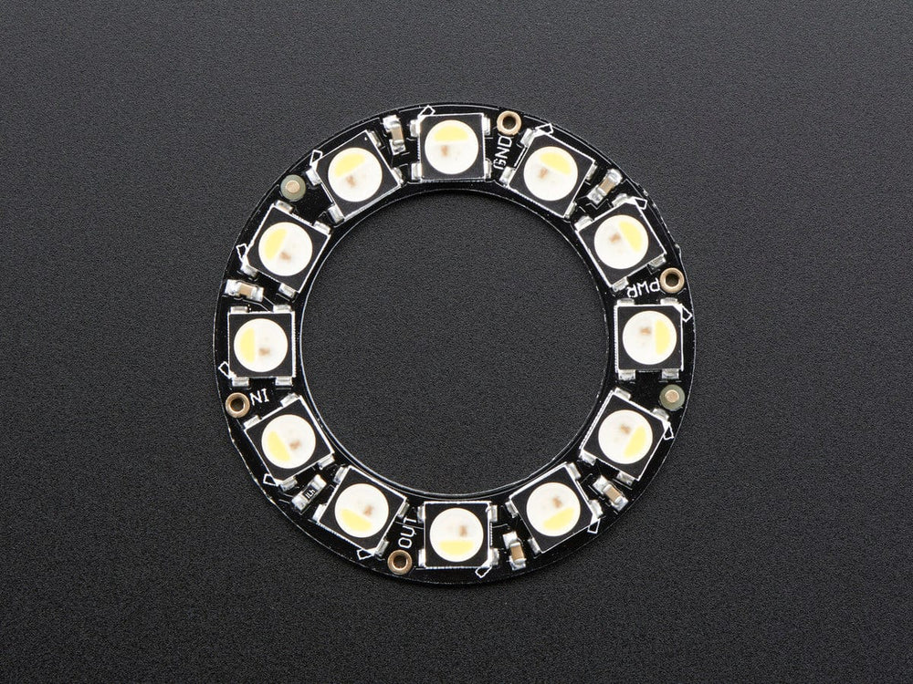 NeoPixel Ring - 12 x 5050 RGBW LEDs w/ Integrated Drivers (Natural White - ~4500K) by Adafruit - The Pi Hut