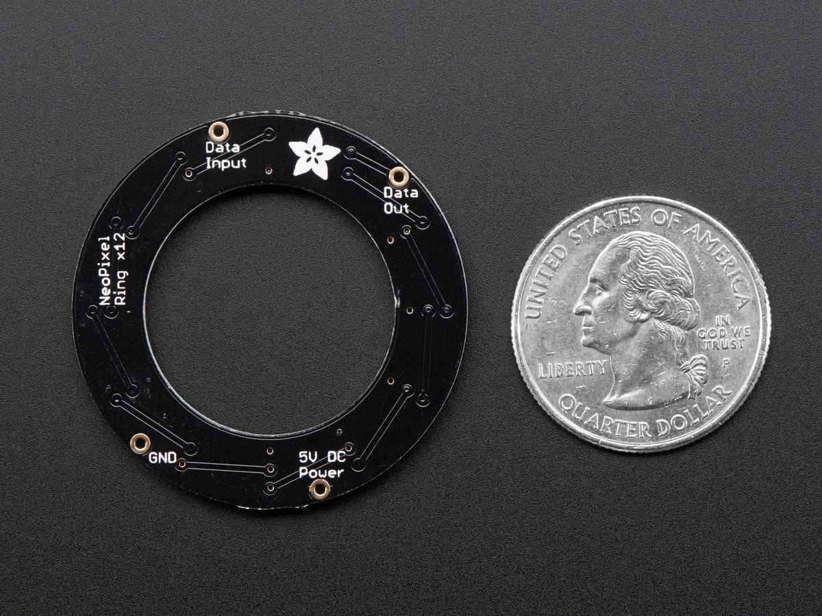 NeoPixel Ring - 12 x 5050 RGBW LEDs w/ Integrated Drivers (Natural White - ~4500K) by Adafruit - The Pi Hut