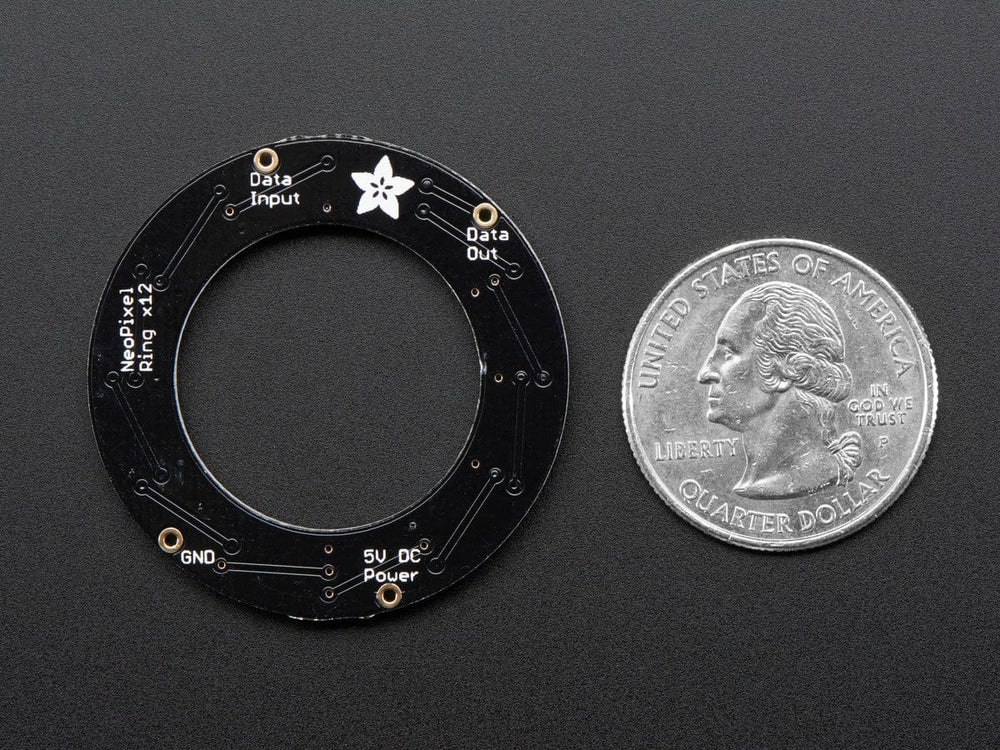 NeoPixel Ring - 12 x 5050 RGBW LEDs w/ Integrated Drivers (Natural White - ~4500K) by Adafruit - The Pi Hut