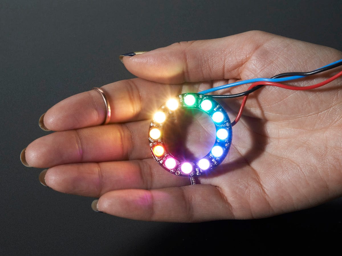 NeoPixel Ring - 12 x 5050 RGBW LEDs w/ Integrated Drivers (Warm White - ~3000K) by Adafruit - The Pi Hut
