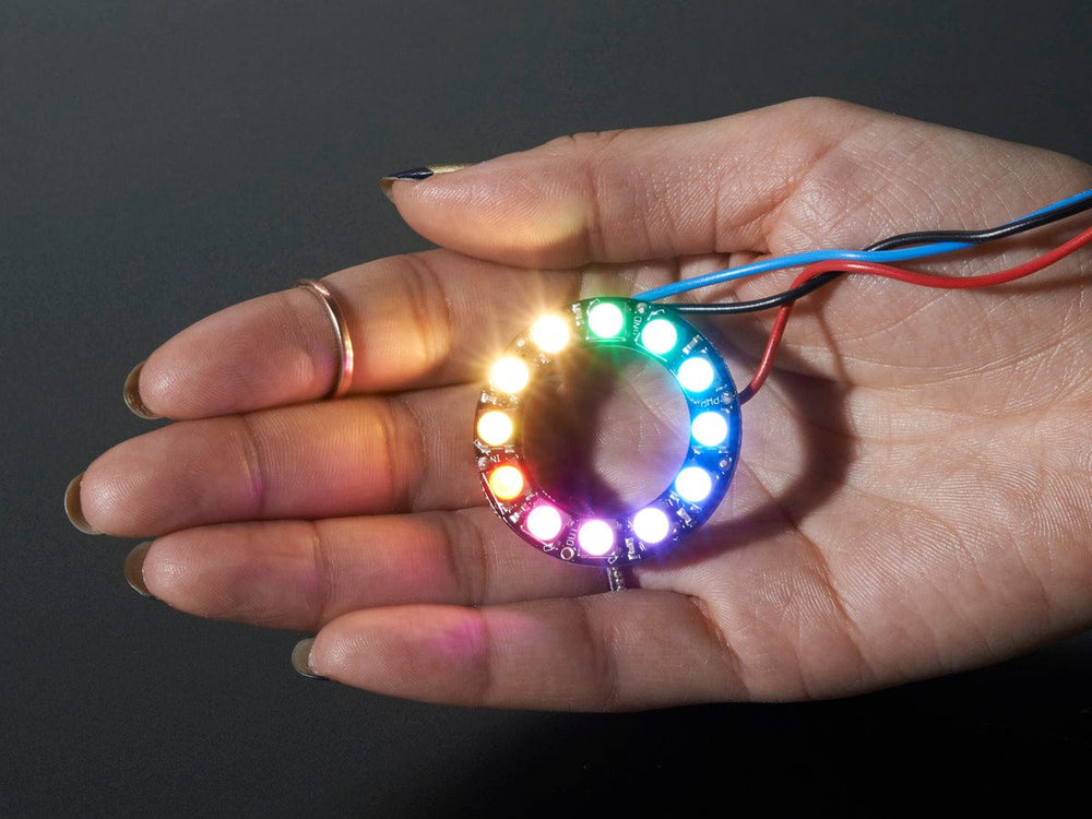 NeoPixel Ring - 12 x 5050 RGBW LEDs w/ Integrated Drivers (Warm White - ~3000K) by Adafruit - The Pi Hut