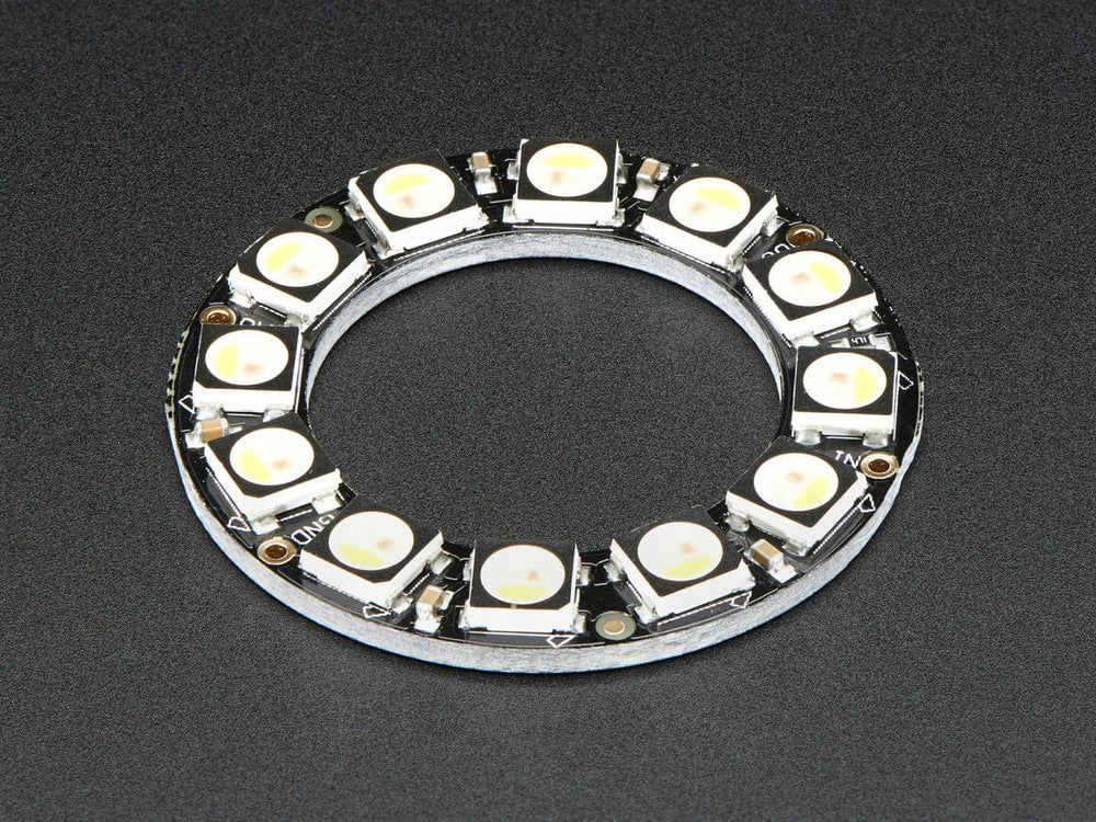 NeoPixel Ring - 12 x 5050 RGBW LEDs w/ Integrated Drivers (Warm White - ~3000K) by Adafruit - The Pi Hut