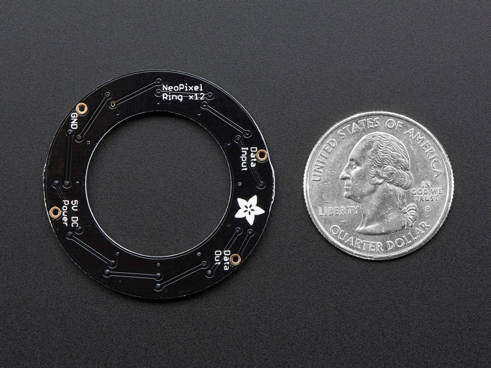 NeoPixel Ring - 12 x 5050 RGBW LEDs w/ Integrated Drivers (Warm White - ~3000K) by Adafruit - The Pi Hut