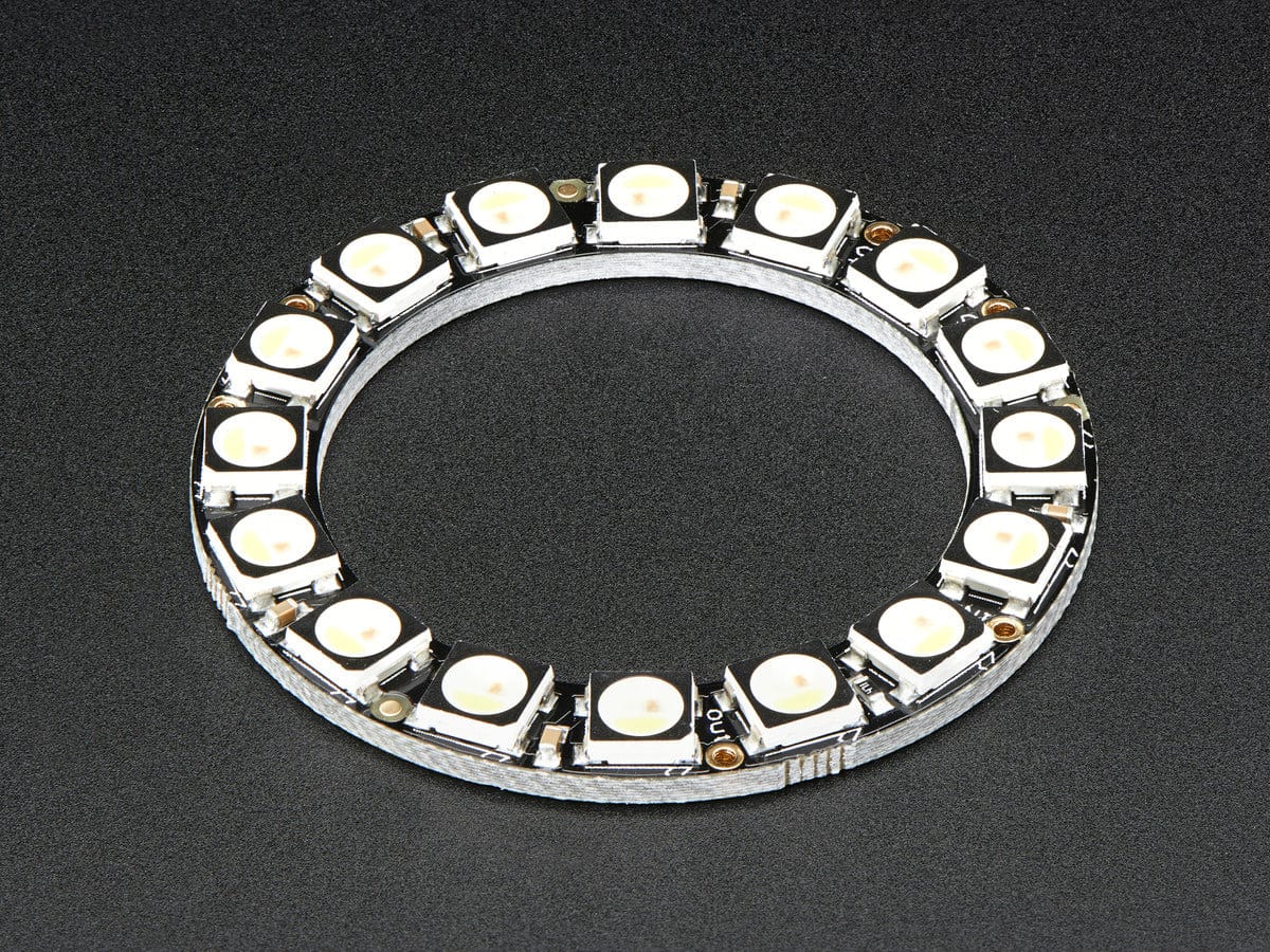 NeoPixel Ring - 16 x 5050 RGBW LEDs w/ Integrated Drivers (Cool White - ~6000K) by Adafruit - The Pi Hut