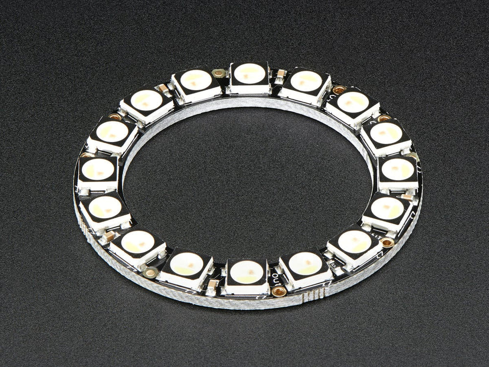 NeoPixel Ring - 16 x 5050 RGBW LEDs w/ Integrated Drivers (Cool White - ~6000K) by Adafruit - The Pi Hut