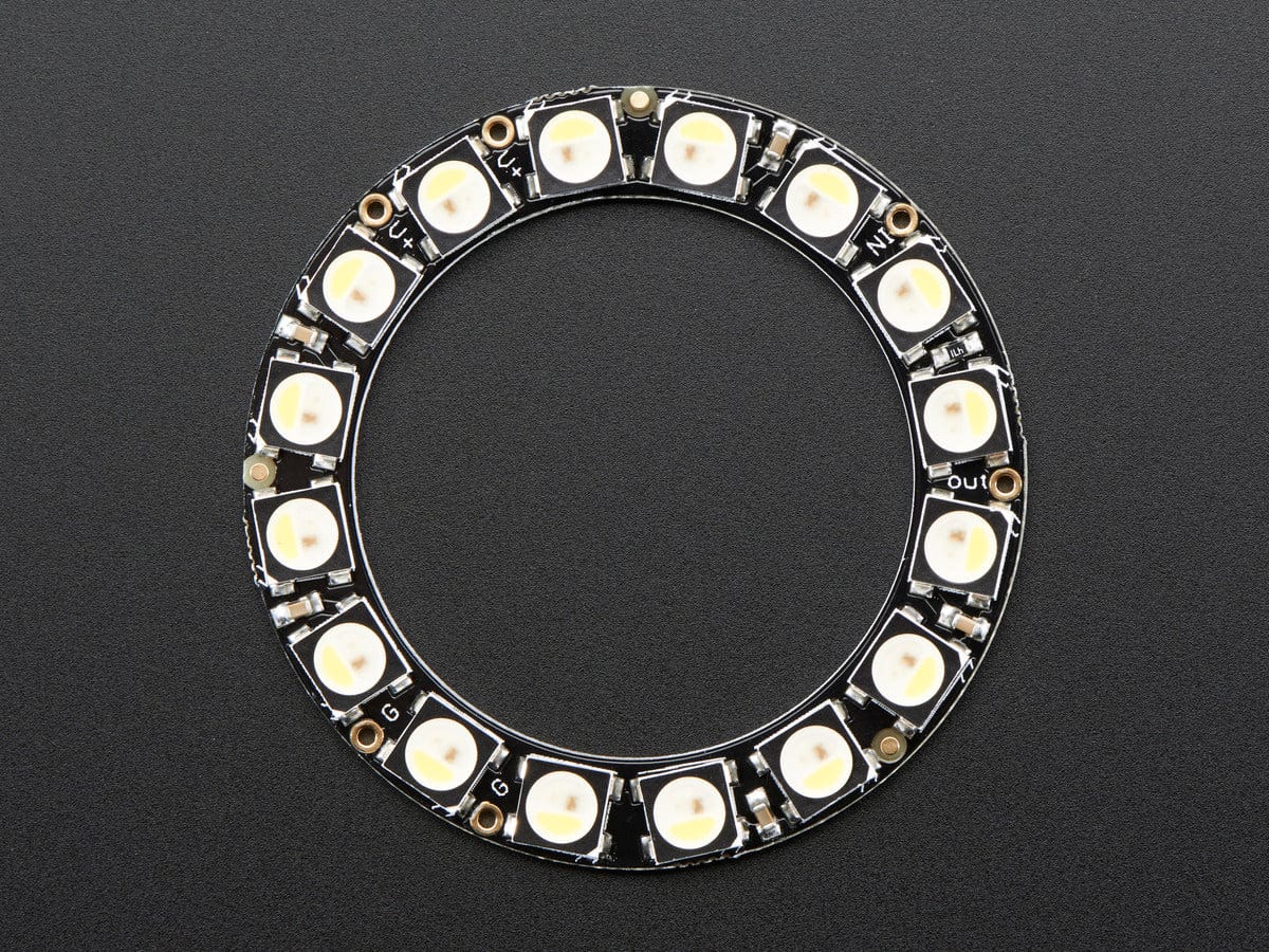 NeoPixel Ring - 16 x 5050 RGBW LEDs w/ Integrated Drivers (Cool White - ~6000K) by Adafruit - The Pi Hut