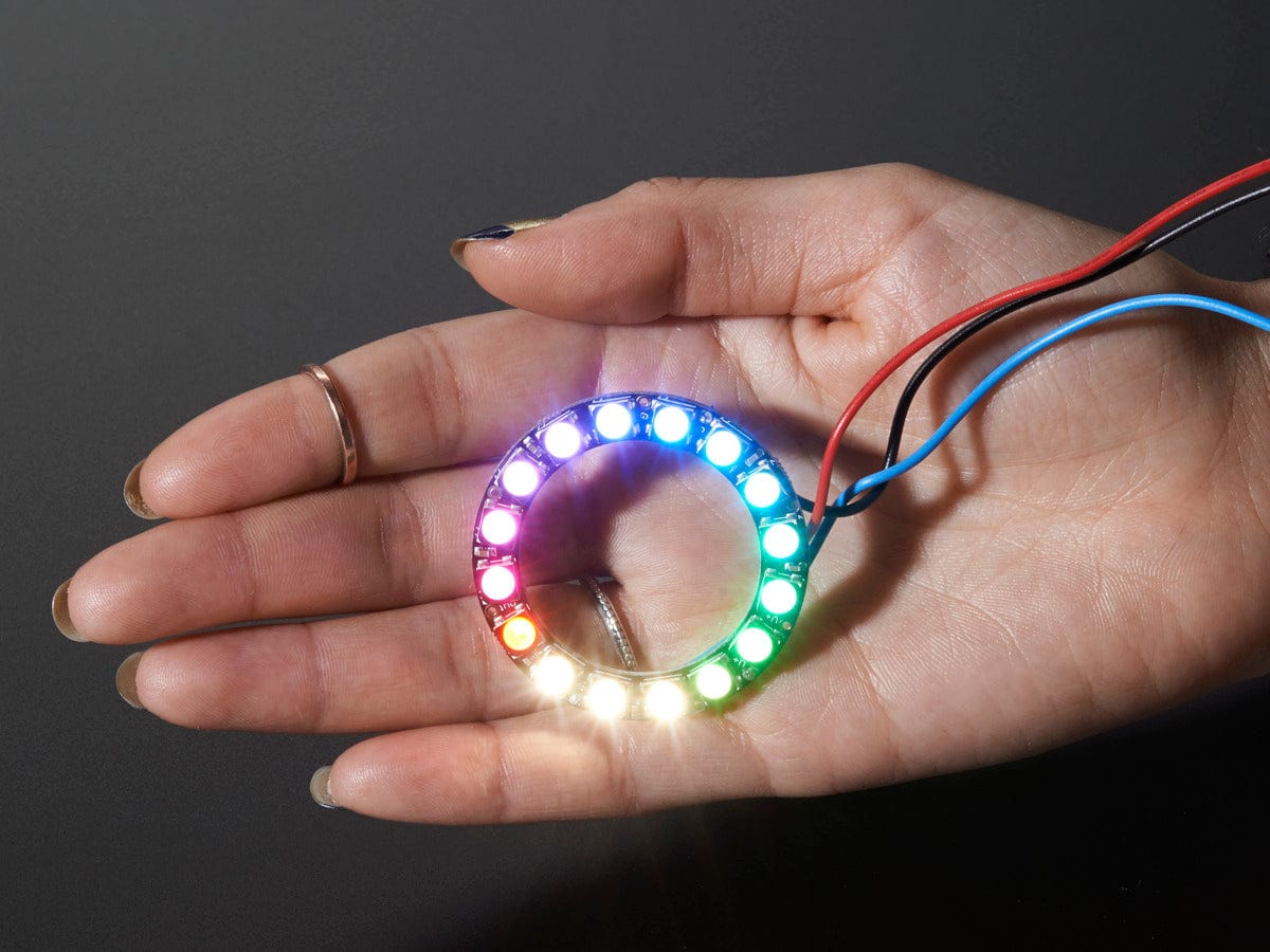 NeoPixel Ring - 16 x 5050 RGBW LEDs w/ Integrated Drivers (Natural White - ~4500K) by Adafruit - The Pi Hut