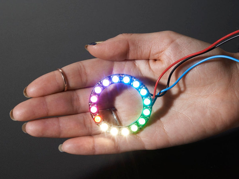 NeoPixel Ring - 16 x 5050 RGBW LEDs w/ Integrated Drivers (Natural White - ~4500K) by Adafruit - The Pi Hut