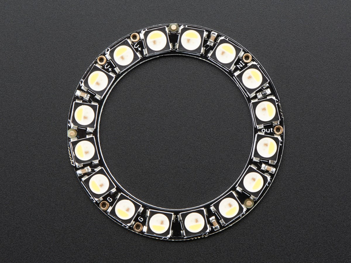 NeoPixel Ring - 16 x 5050 RGBW LEDs w/ Integrated Drivers (Natural White - ~4500K) by Adafruit - The Pi Hut