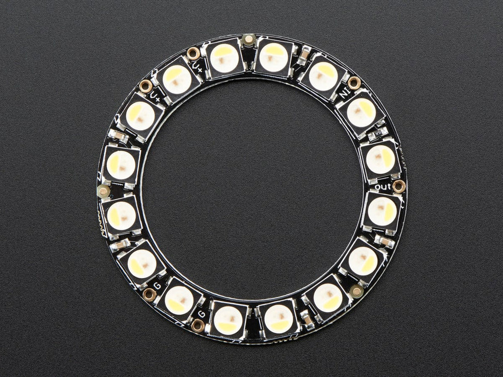 NeoPixel Ring - 16 x 5050 RGBW LEDs w/ Integrated Drivers (Natural White - ~4500K) by Adafruit - The Pi Hut