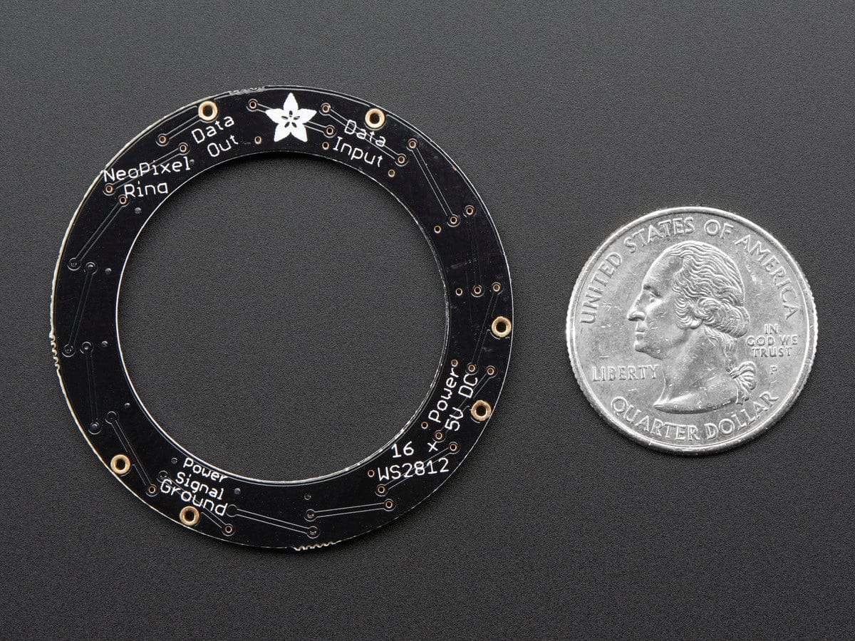 NeoPixel Ring - 16 x 5050 RGBW LEDs w/ Integrated Drivers (Natural White - ~4500K) by Adafruit - The Pi Hut