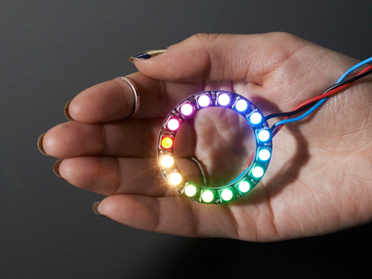 NeoPixel Ring - 16 x 5050 RGBW LEDs w/ Integrated Drivers (Warm White - ~3000K) by Adafruit - The Pi Hut