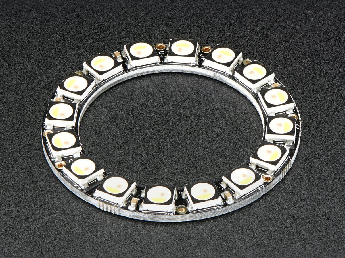 NeoPixel Ring - 16 x 5050 RGBW LEDs w/ Integrated Drivers (Warm White - ~3000K) by Adafruit - The Pi Hut