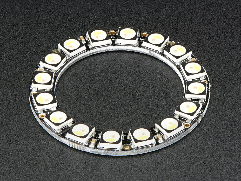 NeoPixel Ring - 16 x 5050 RGBW LEDs w/ Integrated Drivers (Warm White - ~3000K) by Adafruit - The Pi Hut