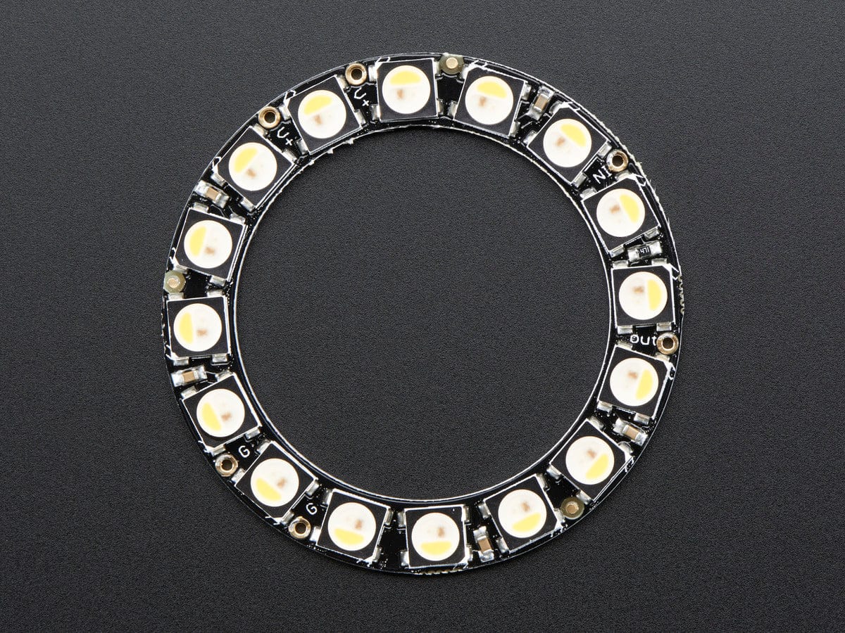 NeoPixel Ring - 16 x 5050 RGBW LEDs w/ Integrated Drivers (Warm White - ~3000K) by Adafruit - The Pi Hut