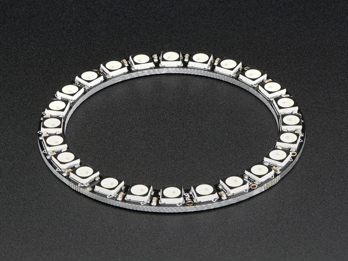 NeoPixel Ring - 24 x 5050 RGBW LEDs w/ Integrated Drivers (Cool White - ~6000K) by Adafruit - The Pi Hut