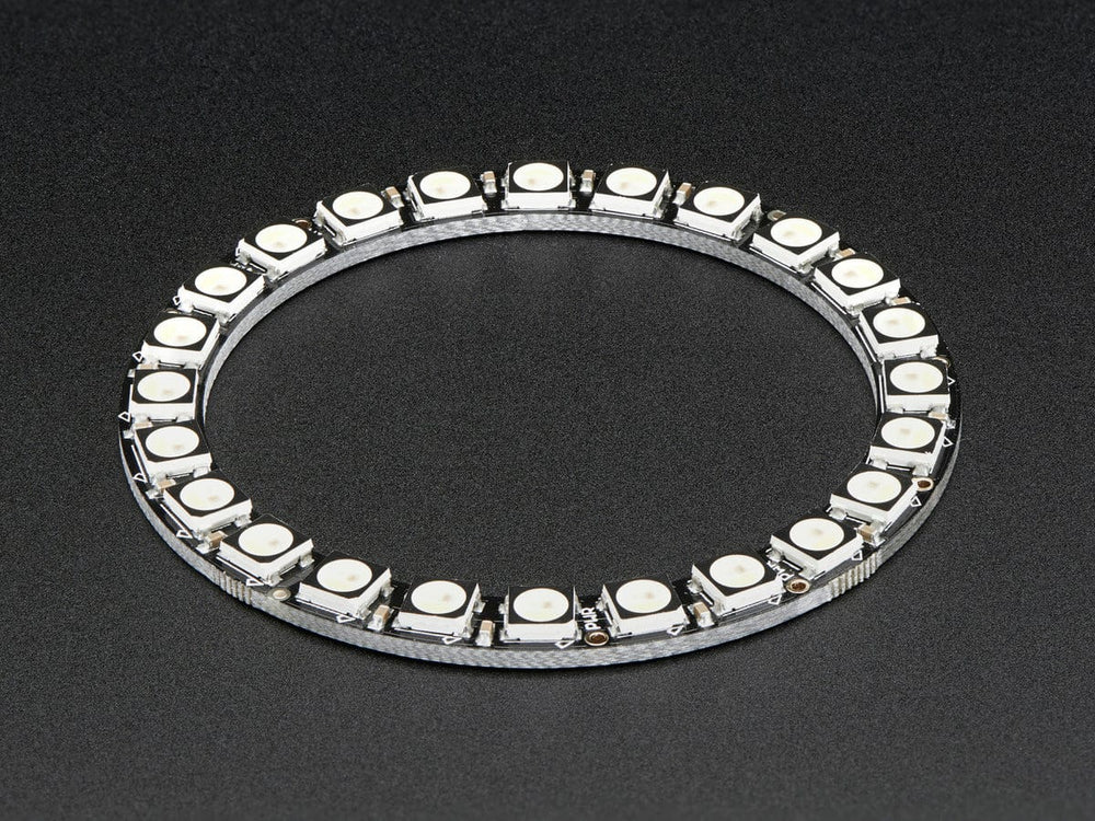 NeoPixel Ring - 24 x 5050 RGBW LEDs w/ Integrated Drivers (Cool White - ~6000K) by Adafruit - The Pi Hut