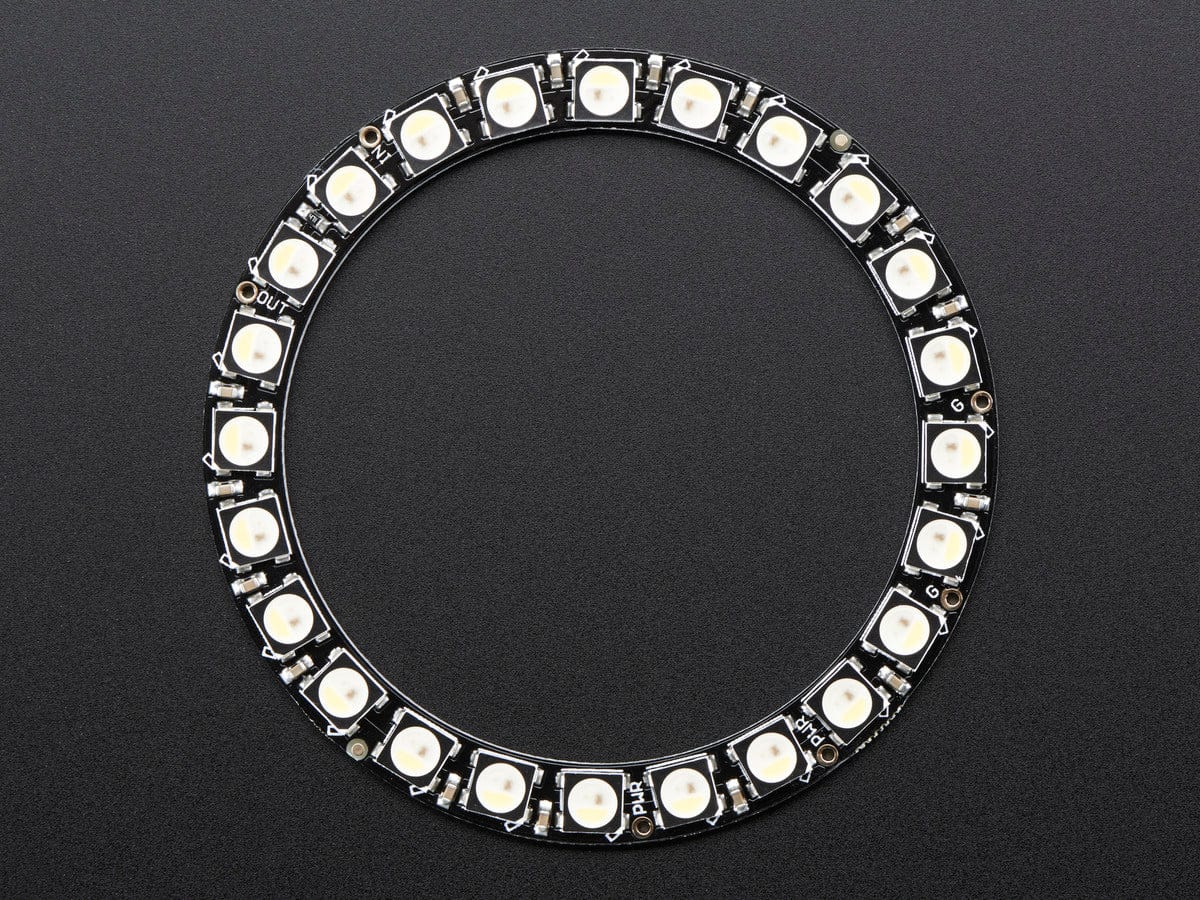 NeoPixel Ring - 24 x 5050 RGBW LEDs w/ Integrated Drivers (Cool White - ~6000K) by Adafruit - The Pi Hut