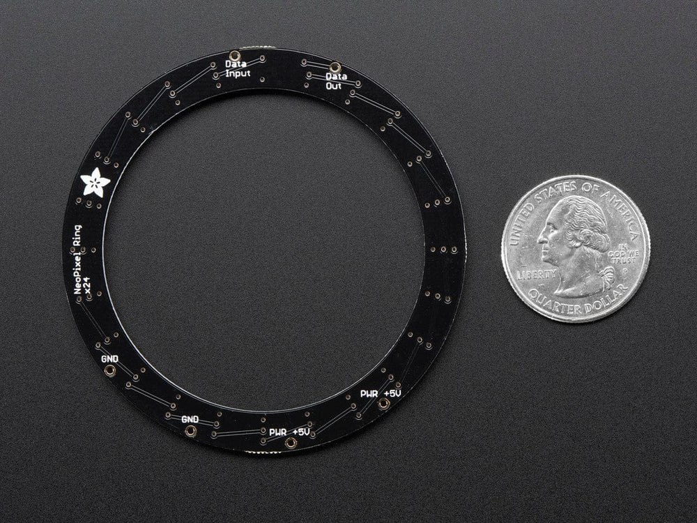 NeoPixel Ring - 24 x 5050 RGBW LEDs w/ Integrated Drivers (Cool White - ~6000K) by Adafruit - The Pi Hut